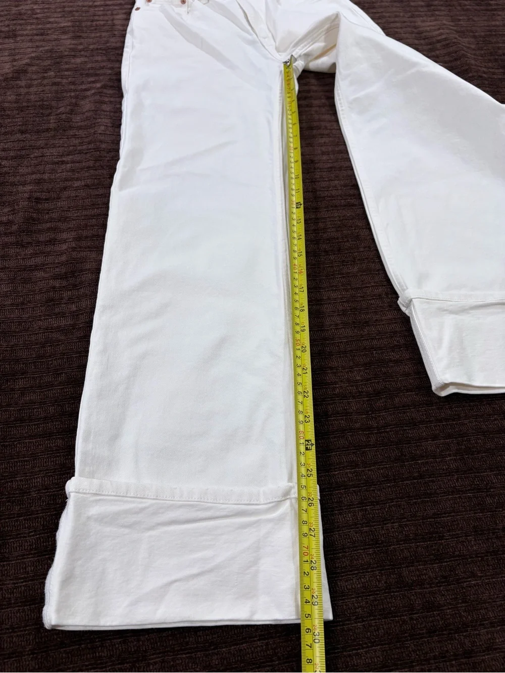 Abercrombie Curve Love 90s Relaxed Ultra High Rise White Cuffed Jeans 26